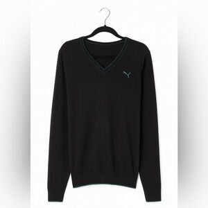 Puma Sportlifestyle Golf Men's Navy Blue V-Neck Golf Sweater Size Large